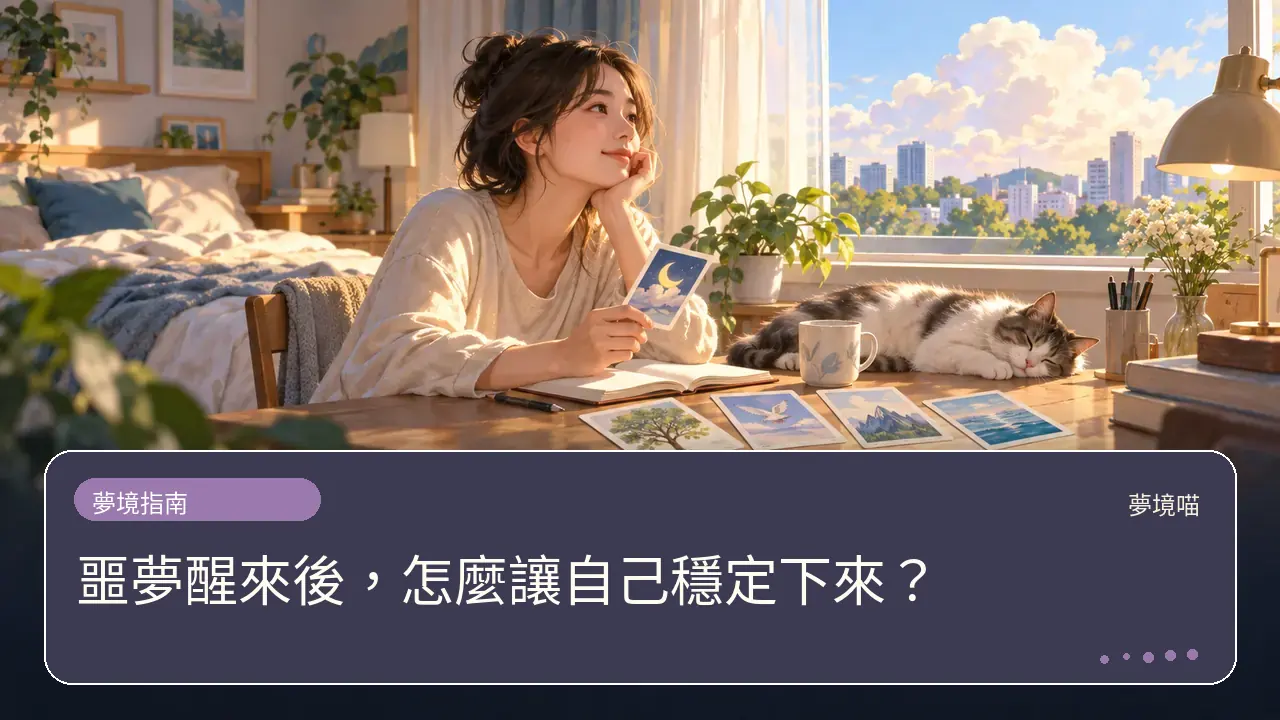 噩夢醒來後，怎麼讓自己穩定下來？主題插畫